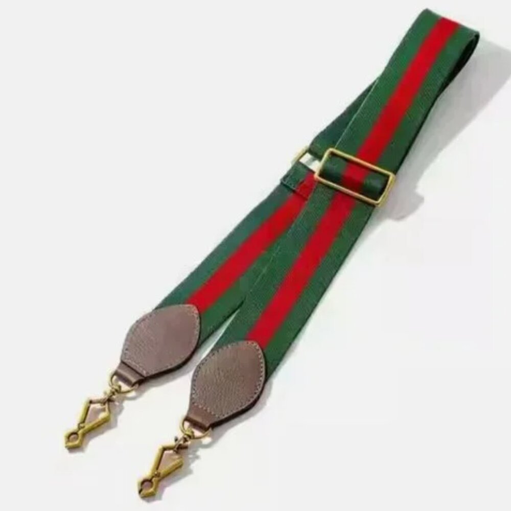 New Crossbody Shoulder Strap Replacement Green/Red Web NWT